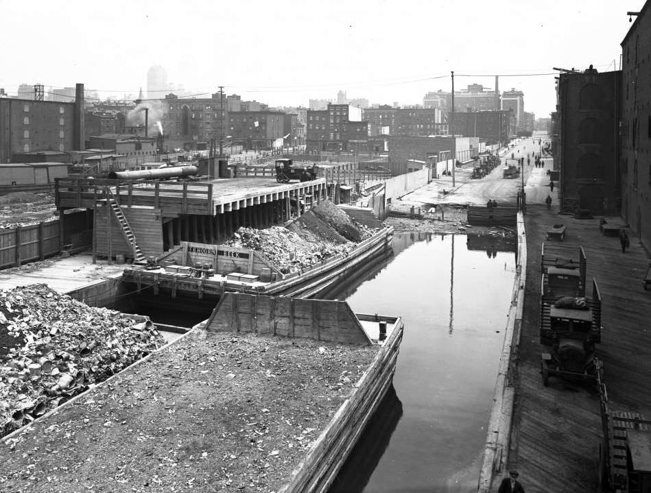 Construction At The Foot Of Amity Street, Brooklyn, 1919.