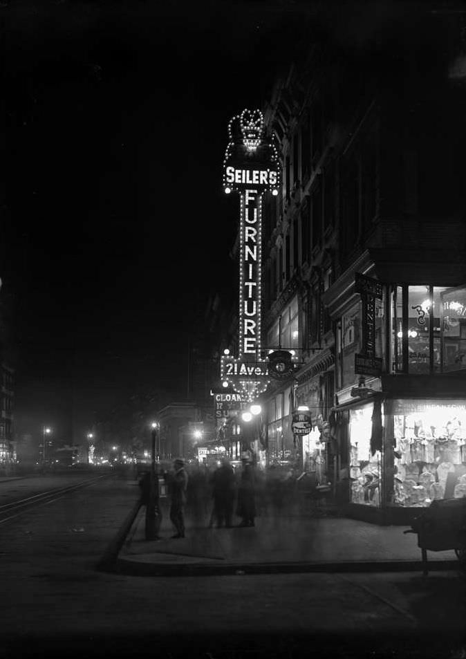 The Seiler'S Furniture Illuminated, 19-21 Avenue A, 1917.
