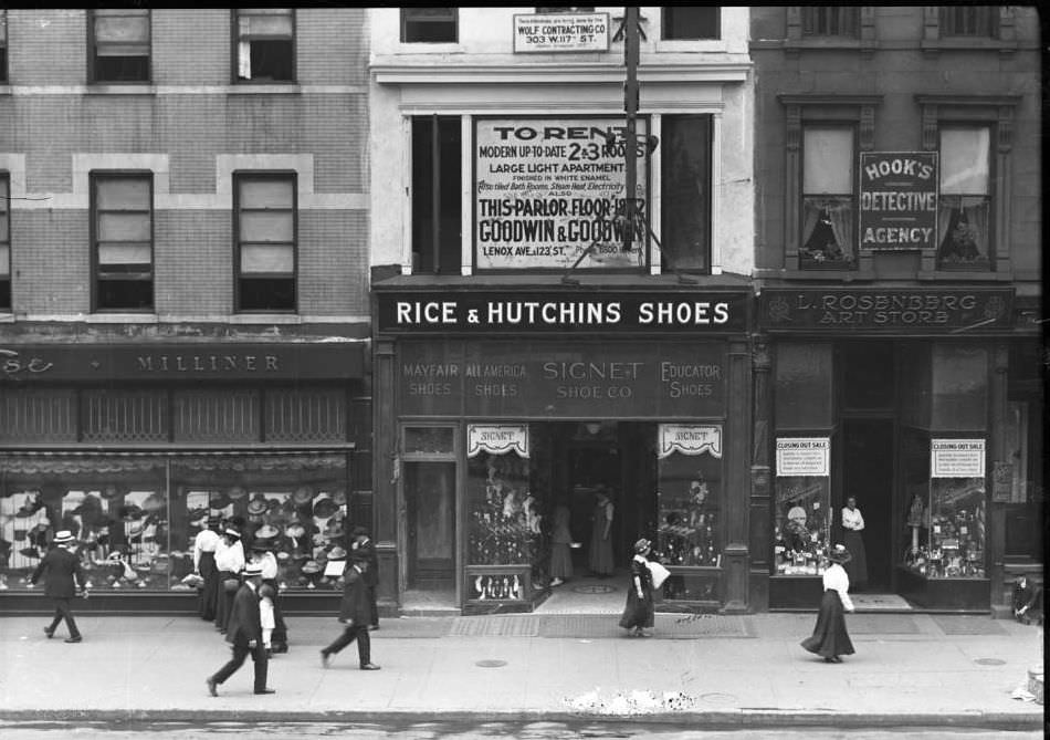 Unidentified Rice &Amp;Amp; Hutchins Shoes Storefront, 1916.