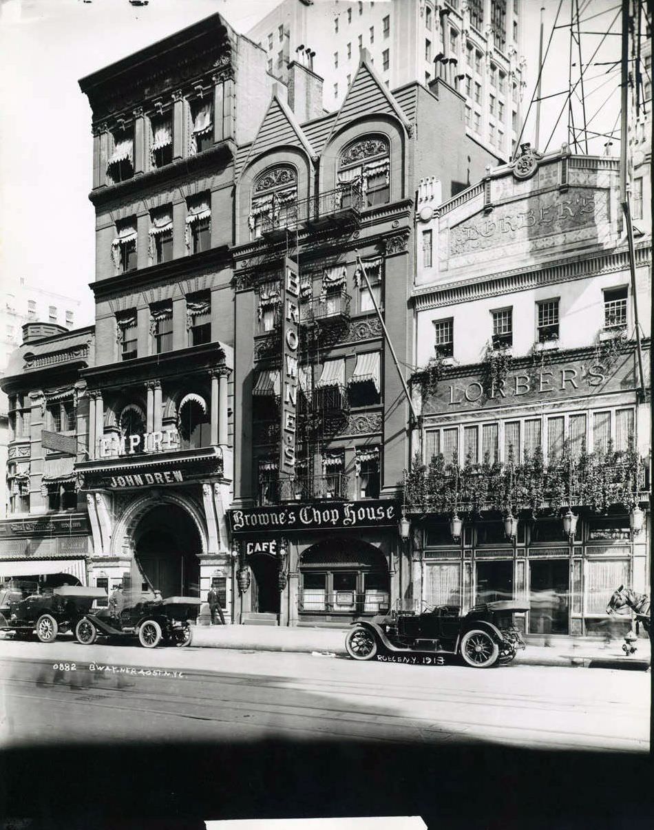 Browne'S Chop House And The Empire Theatre, East Side Of Broadway At 40Th Street.