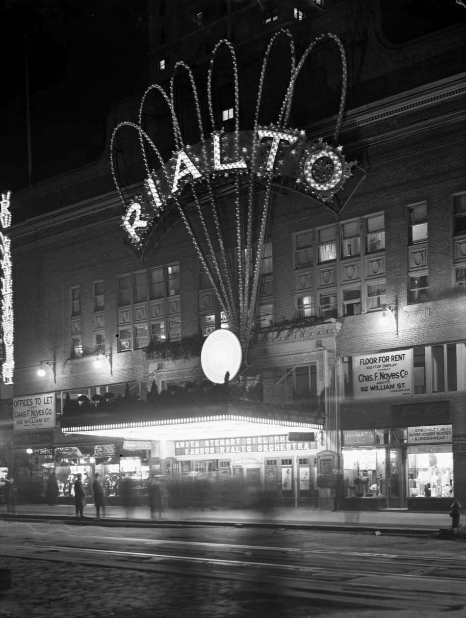 Illuminated Marquee For The Rialto Theater, 1917.