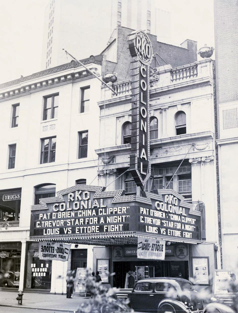 Rko Colonial Theatre Marquee, 1887 Broadway, Advertising Films, 1937.