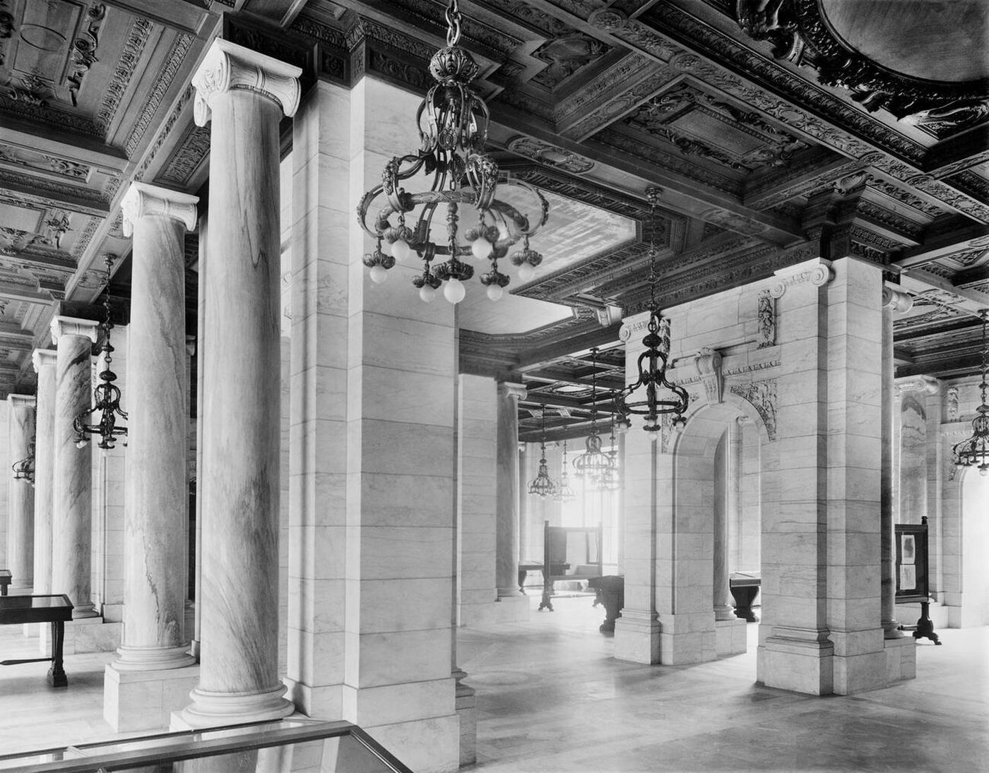 Exhibition Room, New York Public Library Main Branch, 1910S.