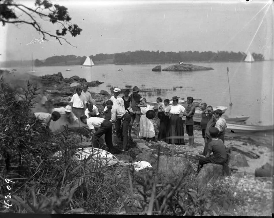 Cooking Clams On The Beach At Orchard Beach, Bronx, 1907.
