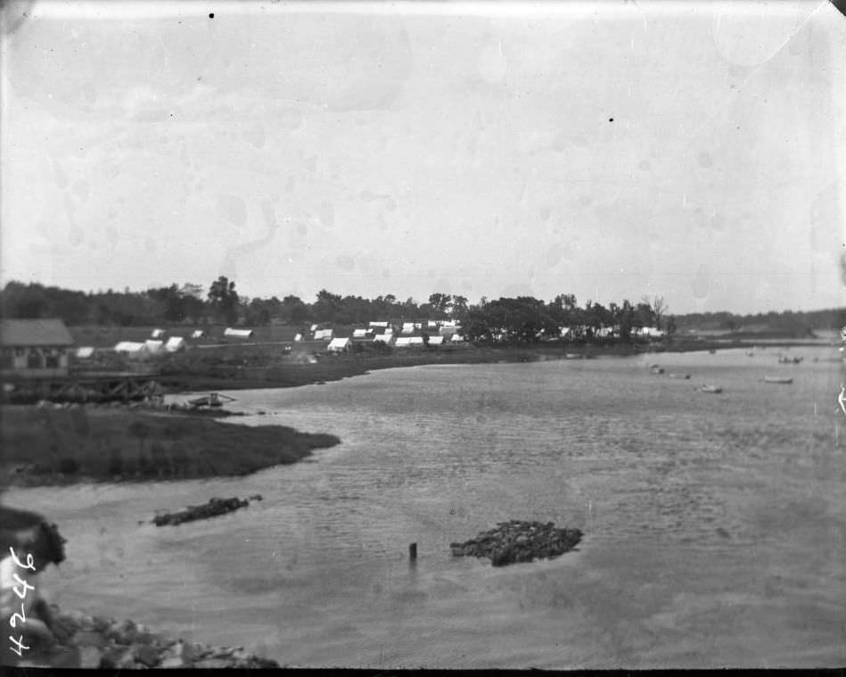 Beach And Campsites At Orchard Beach, Bronx, 1908.
