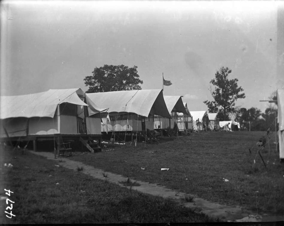Campsites At Orchard Beach, Bronx, 1910.