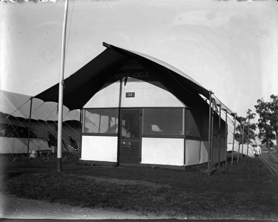 Tent 'Camp Grade Adele' At Orchard Beach, Bronx, 1911.