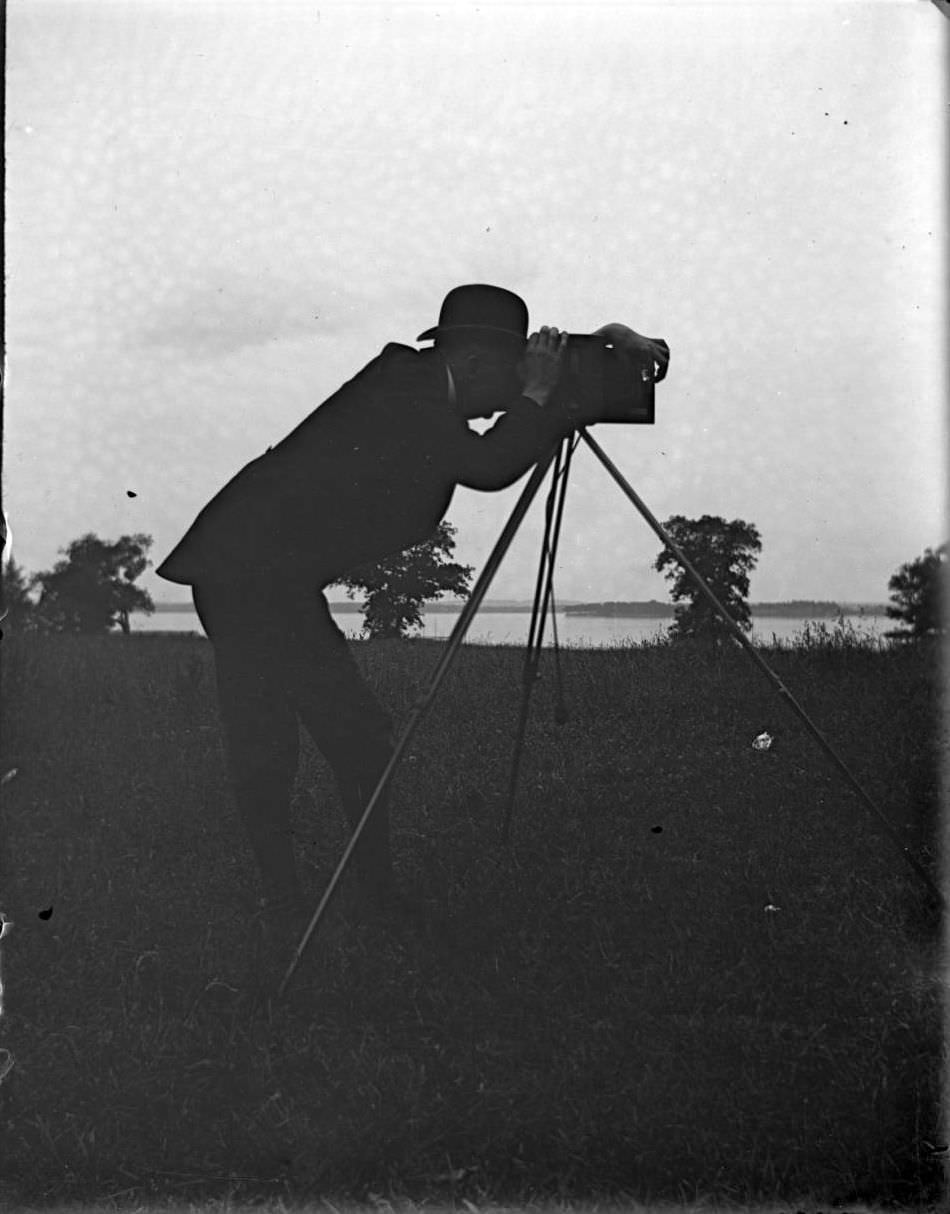 A Photographer At Lohbauer Park, Throggs Neck, Pelham Bay, Bronx, 1898.