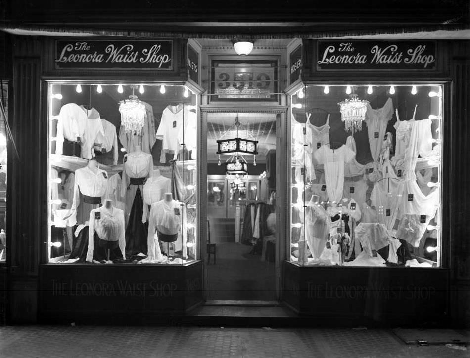 Display Windows Of The Leonora Waist Shop, 3519 Broadway, Ca. 1916.