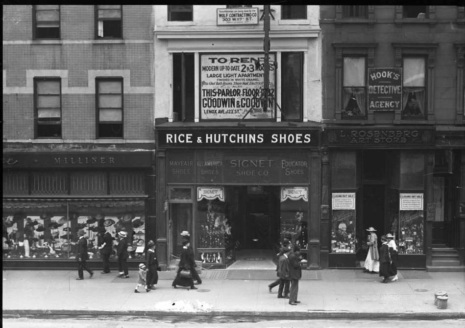 Sign For Rice &Amp;Amp; Hutchins Shoes And Storefront Of The Signet Shoe Company, Ca. 1916.