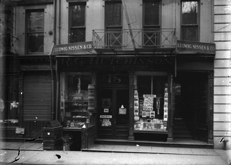 Robert L. Bracklow Stationery Store, 18 John Street, Ca. 1901.