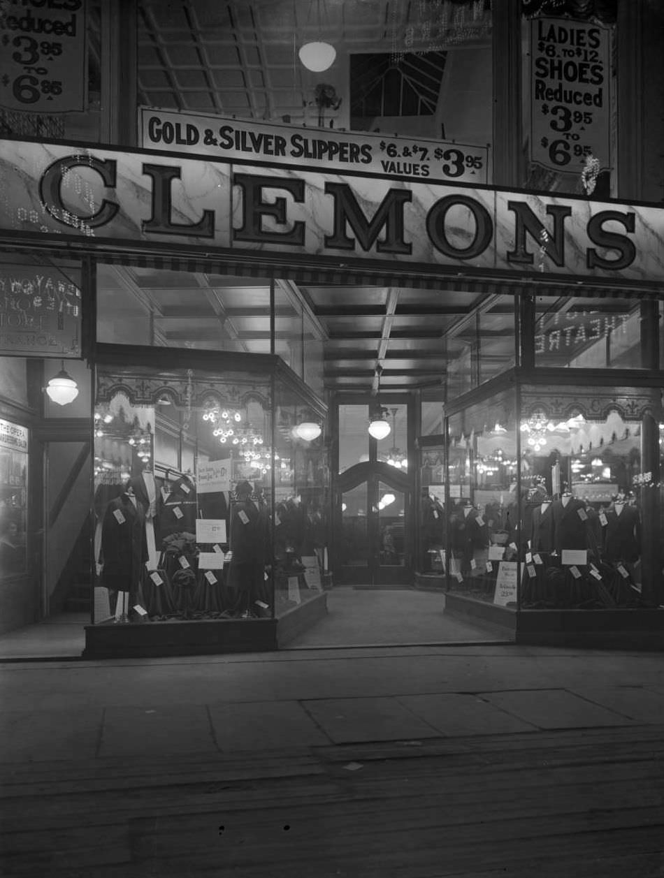 Sign And Storefront For Clemons The Tailor, 1917.
