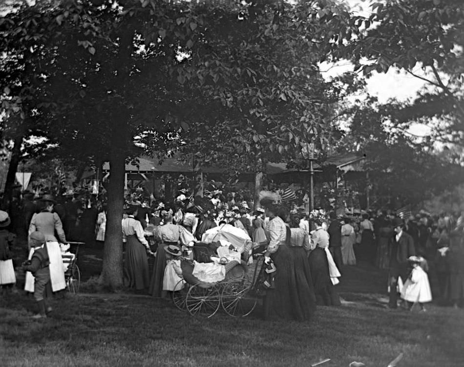 Crowds Watching The Sunday School May Walk Parade, Bronx.