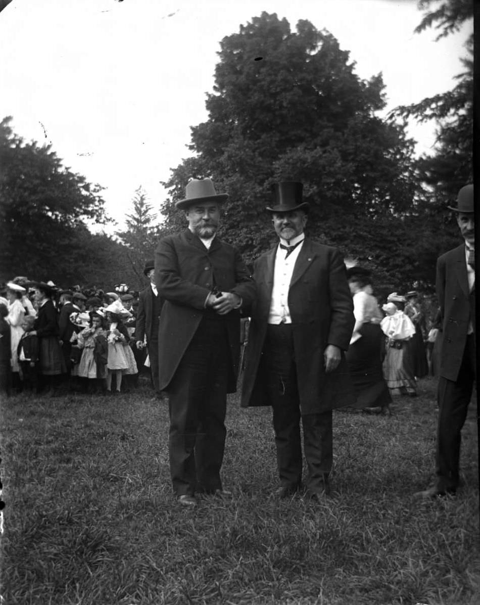 A Men At The Sunday Schools Parade In Claremont Park, Bronx, 1903.