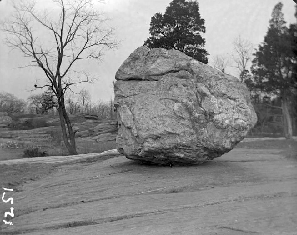 The Rocking Stone At The New York Zoological Gardens, Bronx, 1890S.