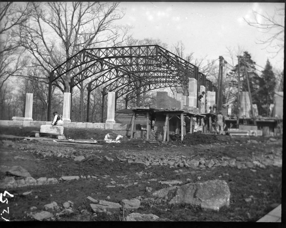 Aquatic Birds House Under Construction At The New York Zoological Gardens, Bronx, 1890S.