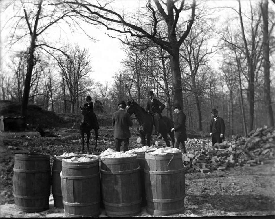 Inspecting The Construction Work At The New York Zoological Gardens, Bronx, 1890S.