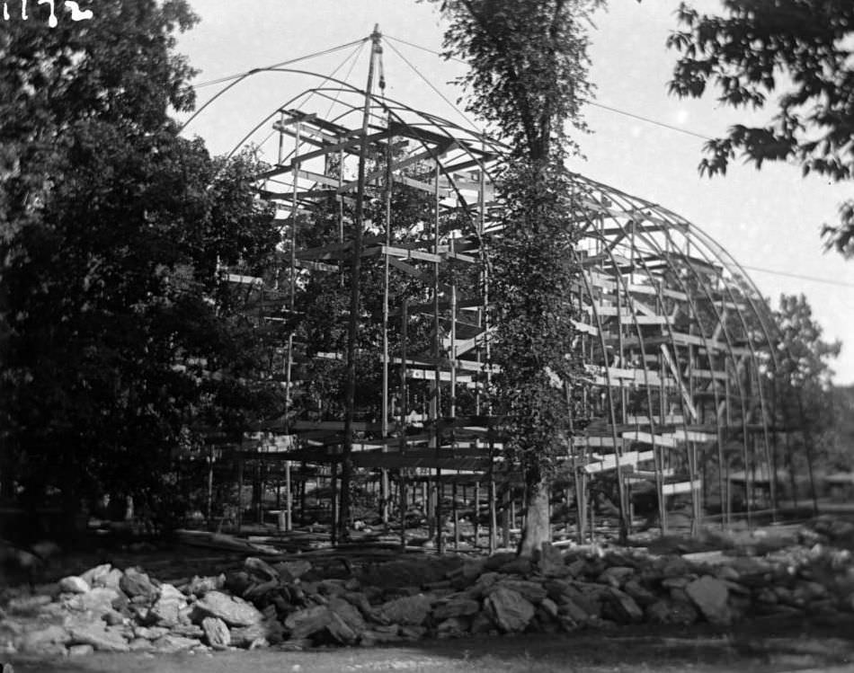 Aviary Under Construction By W. S. Tyler Co. Of Cleveland, Ohio, At The New York Zoological Gardens, Bronx, 1890S.