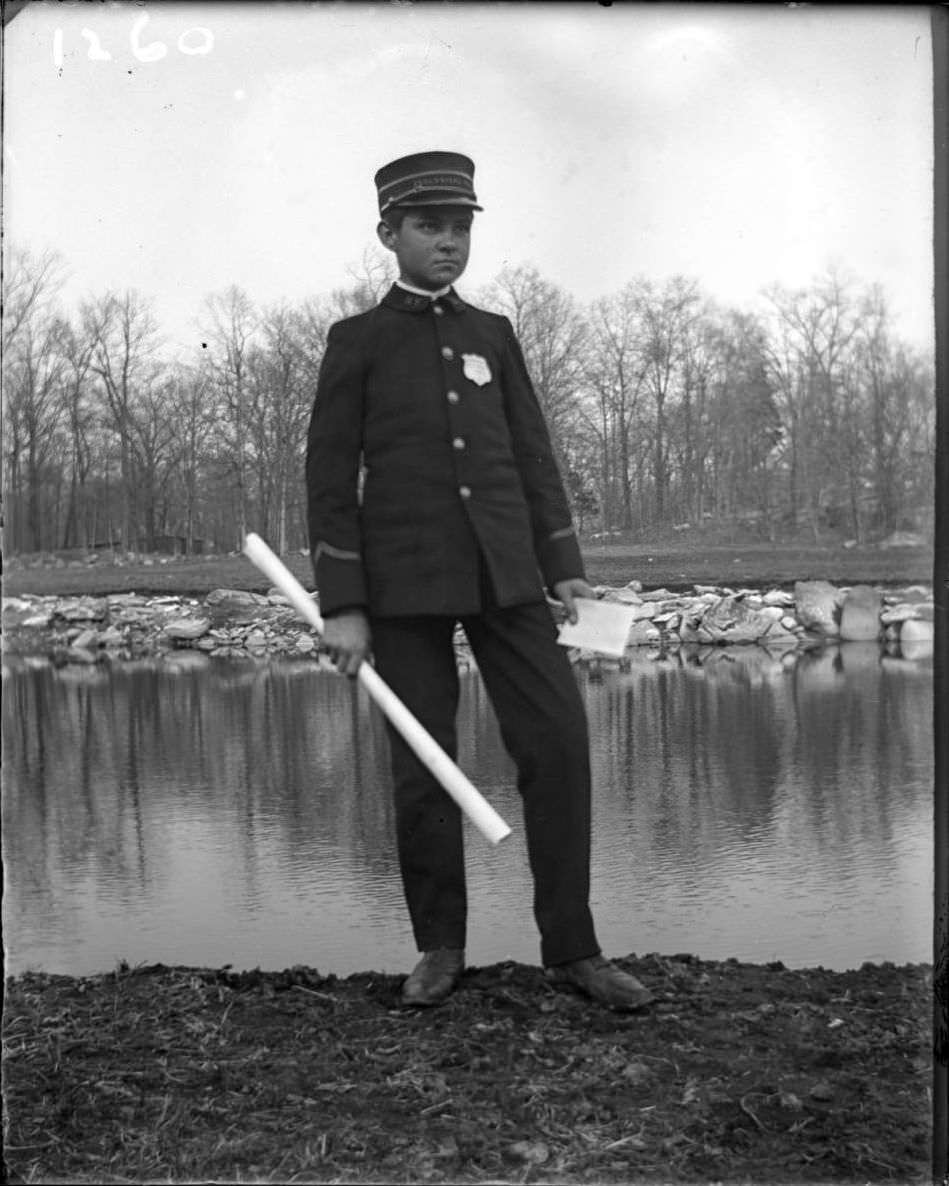 Zoo Guard In Uniform At The New York Zoological Gardens, Bronx, 1890S.