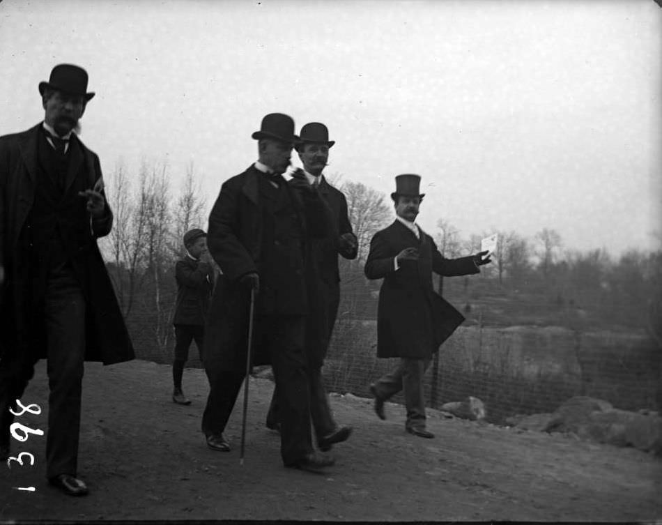 Officials On An Inspection Tour At The New York Zoological Gardens, Bronx, 1890S.
