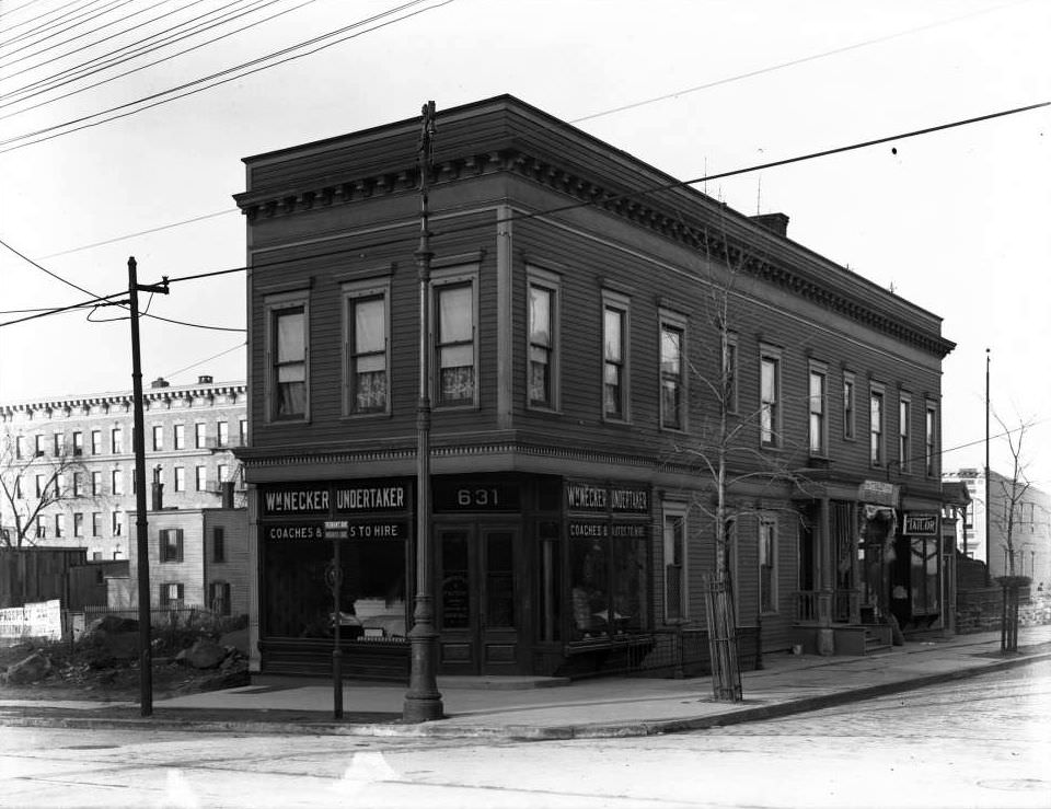 William Necker, Undertaker, 631 Tremont Avenue, Bronx, 1914-1915.