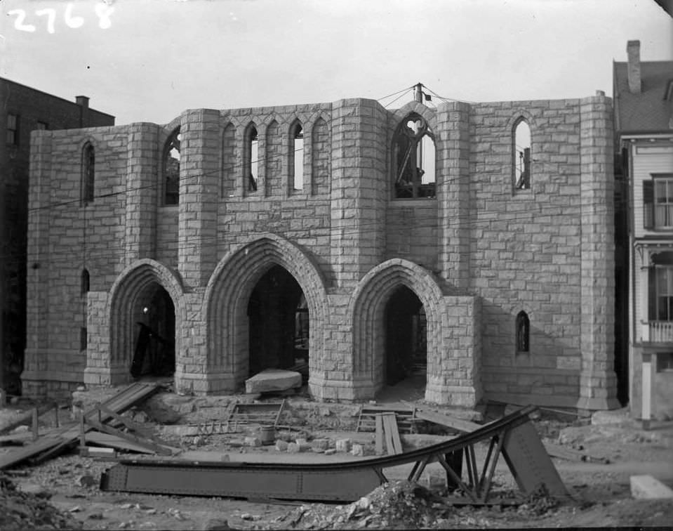 A Church Under Construction, Tremont, Bronx, 1902.