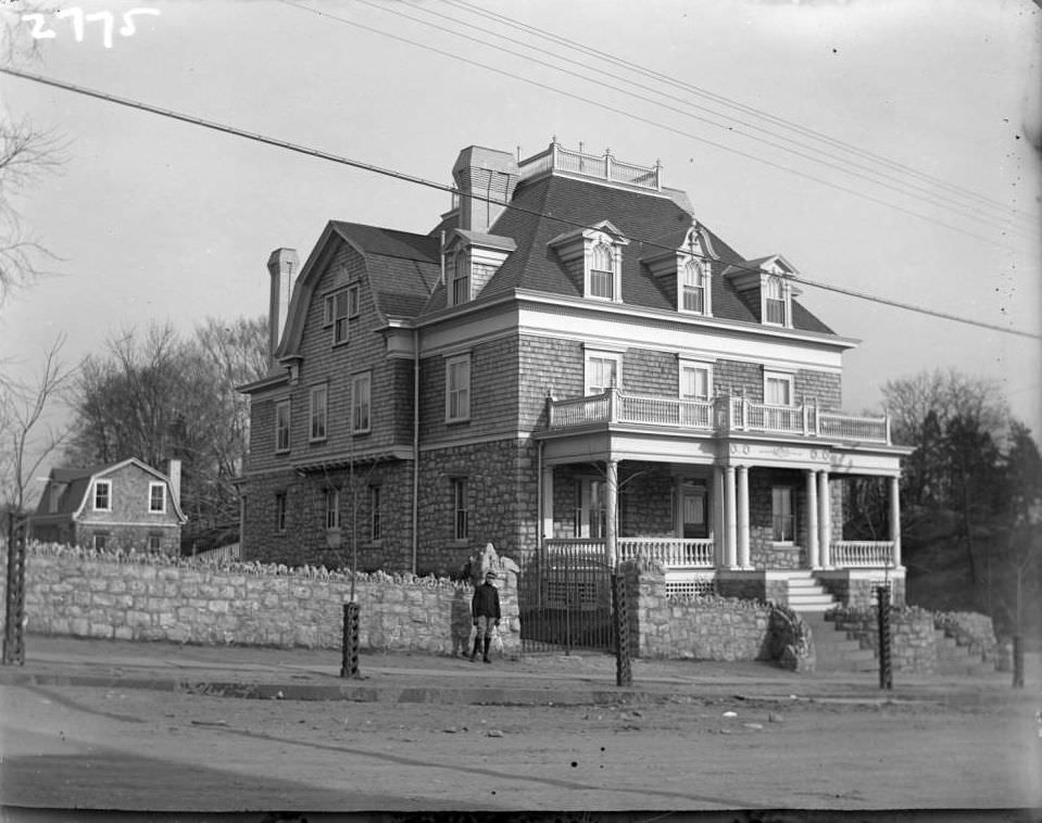 A Large Stone And Shingle House, Tremont, Bronx, 1902.