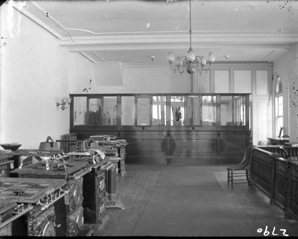 Interior Of A Gas Company Office, Tremont, Bronx, 1902.