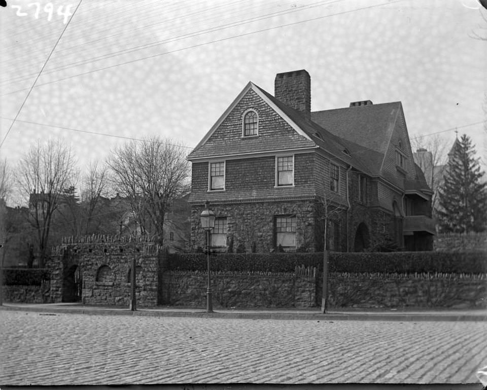 Large Stone And Shingle House, Tremont, Bronx, 1902.