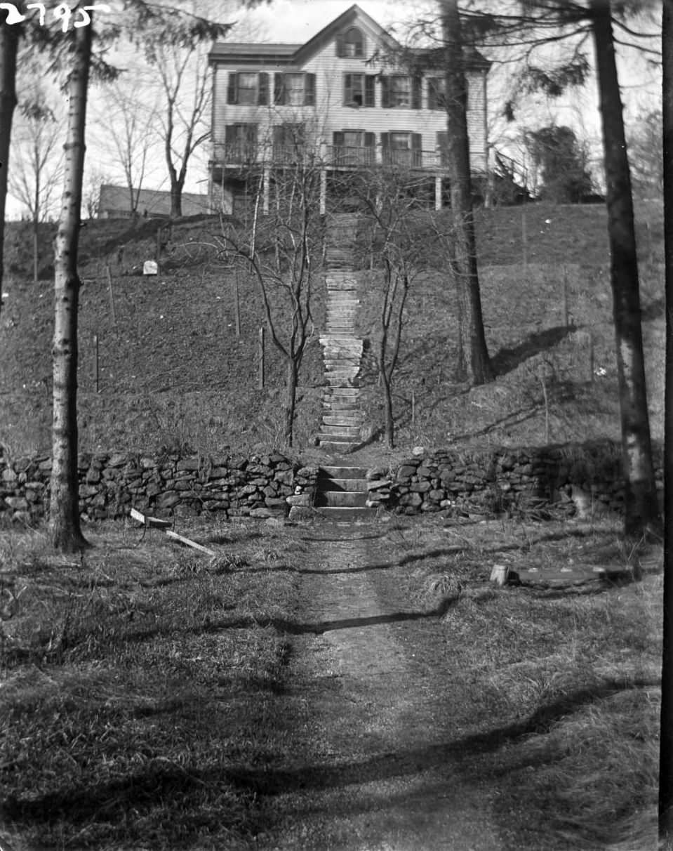 Large Wood House At The Top Of A Hill, Tremont, Bronx, 1902.
