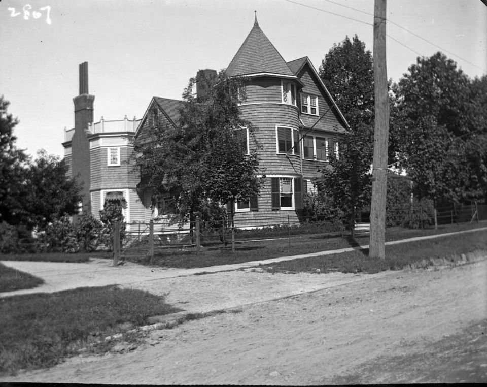A Large House With Turret And Widow'S Walk, Tremont, Bronx, 1902.