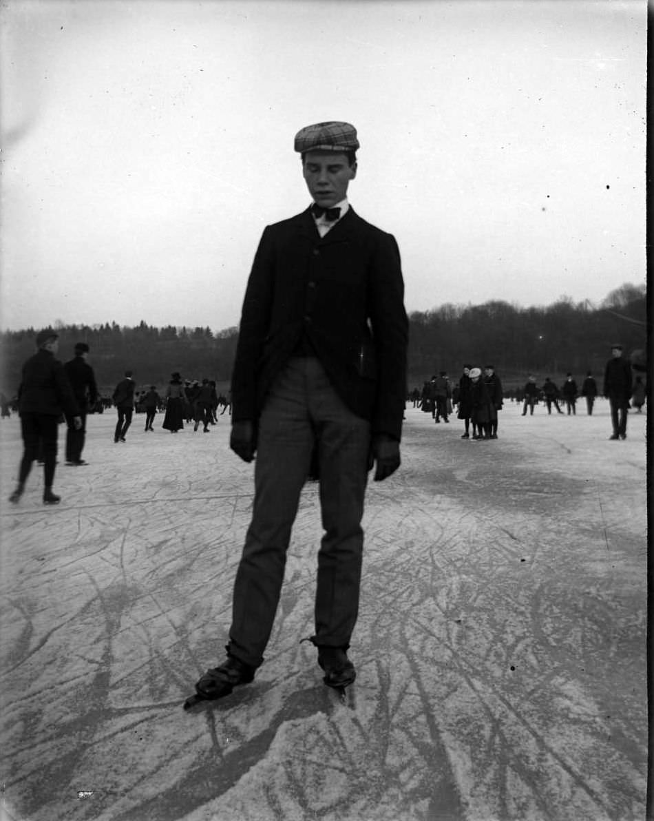 Ice Skater On Van Cortlandt Lake, Van Cortlandt Park, 1902.
