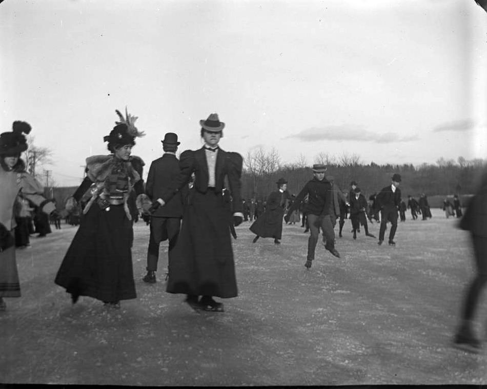 Ice Skaters In Van Cortlandt Park, 1900.
