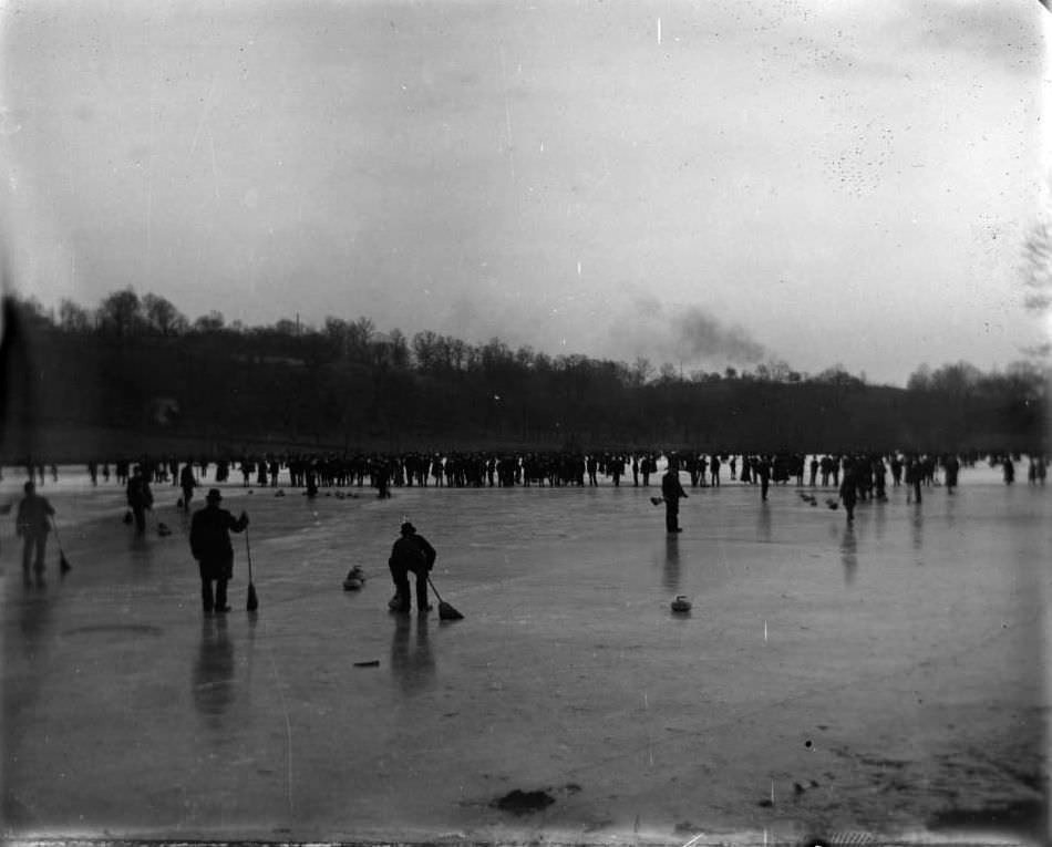 Curling On Van Cortlandt Lake, Van Cortlandt Park, 1902.