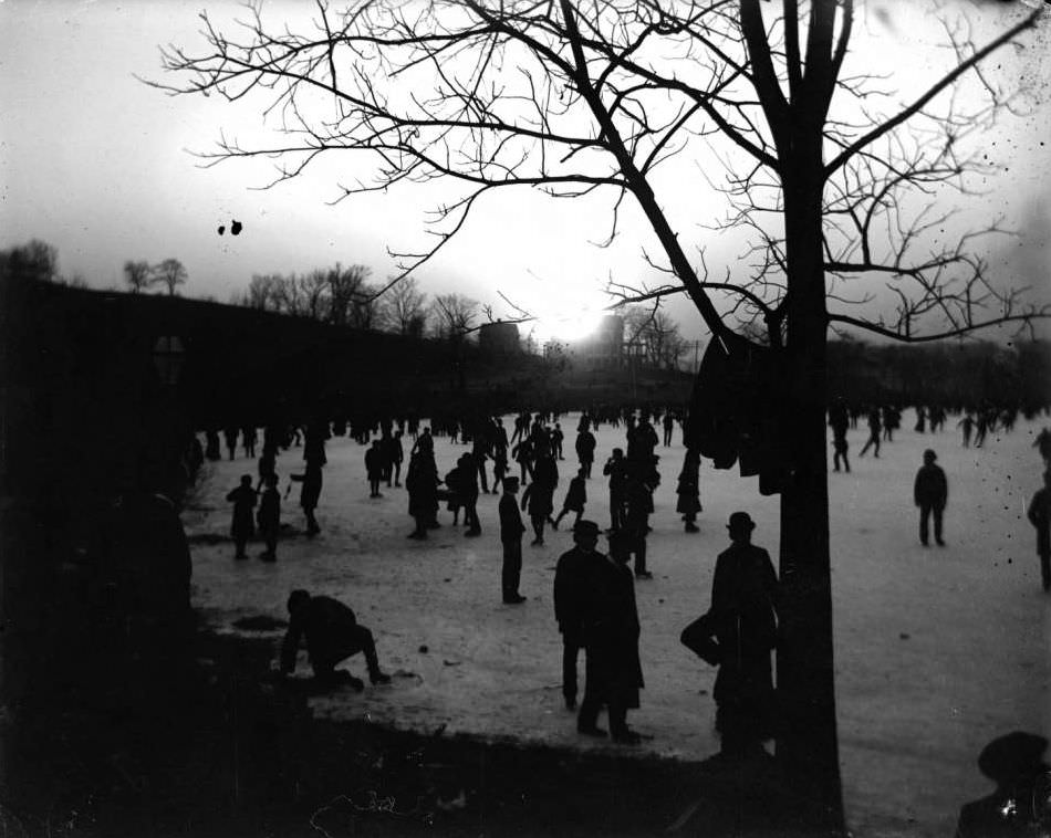 Ice Skaters On Van Cortlandt Lake, Van Cortlandt Park, 1902.