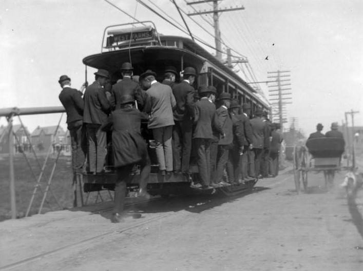 Crowded Trolley In West Farms, 1930S