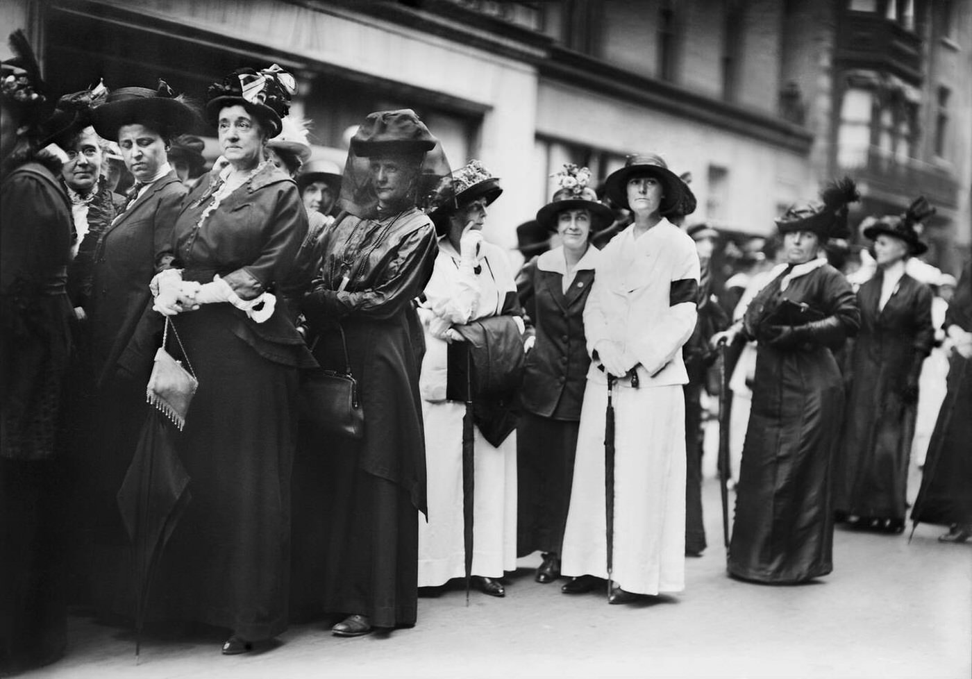 Participants In The Women'S Peace Parade Shortly After The Start Of World War I, Fifth Avenue, New York City, August 29, 1914.