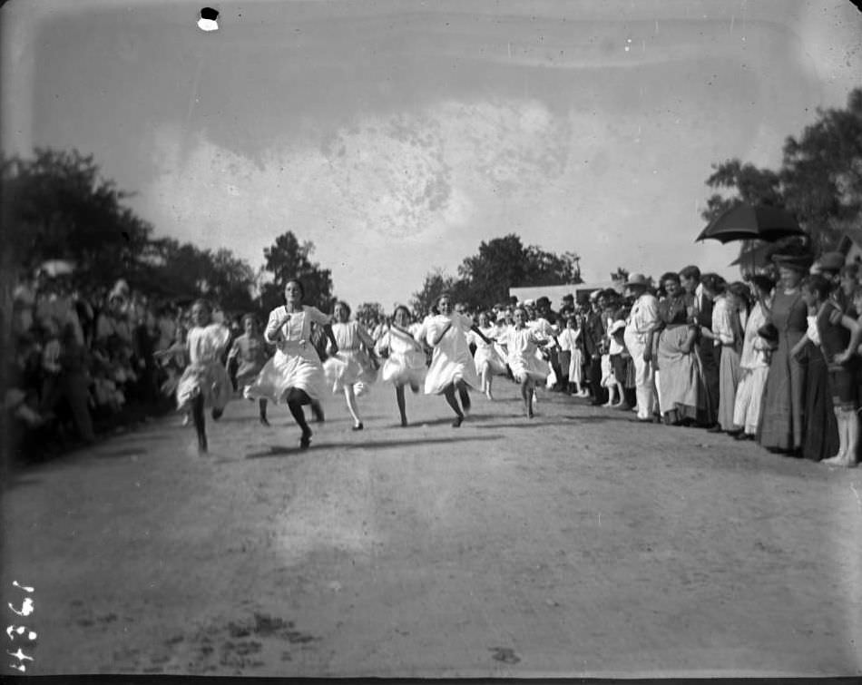 Young Girls' Race At Orchard Beach, Bronx, 1907.