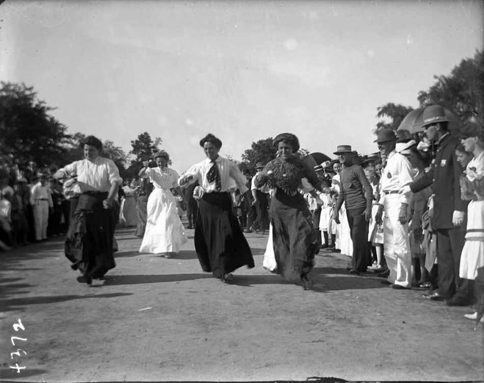 Women'S Egg-And-Spoon Race At Orchard Beach, Bronx, 1907.