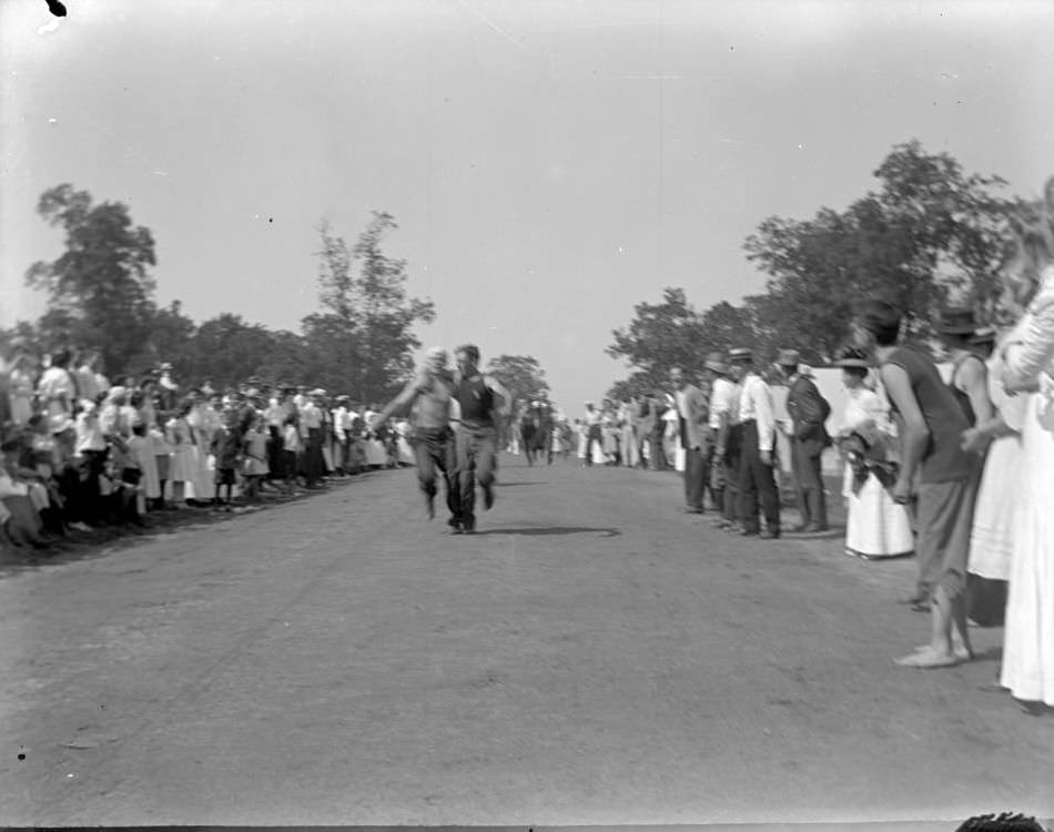 Men'S Three-Legged Race At Orchard Beach, Bronx, 1910.