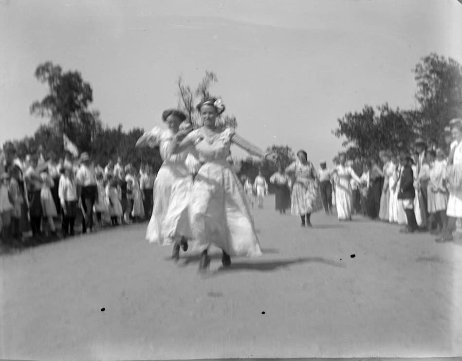 Girls' Egg Race At Orchard Beach, Bronx, 1909.