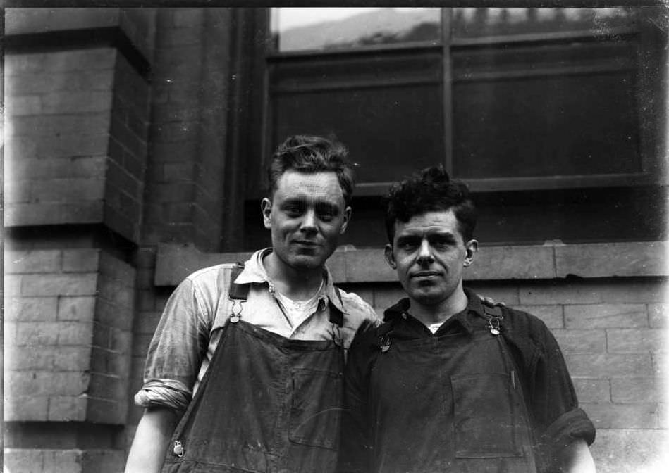 Two Men In Work Overalls, New York City, 1916.