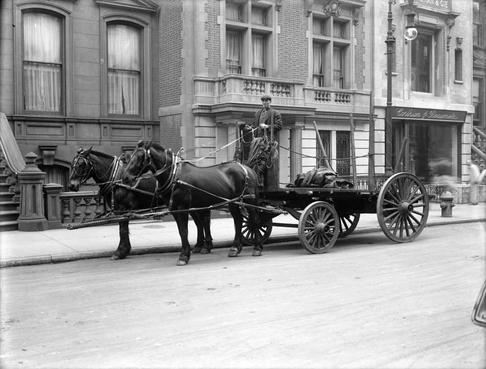 Fred Roys With Horse-Drawn Wagon, 529 W. 20Th Street, New York City.