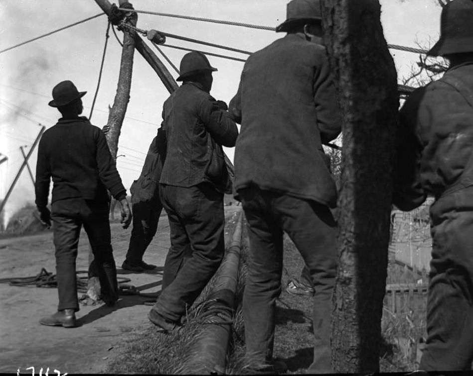 Workmen During The Construction Of Jerome Park, Bronx, 1905.