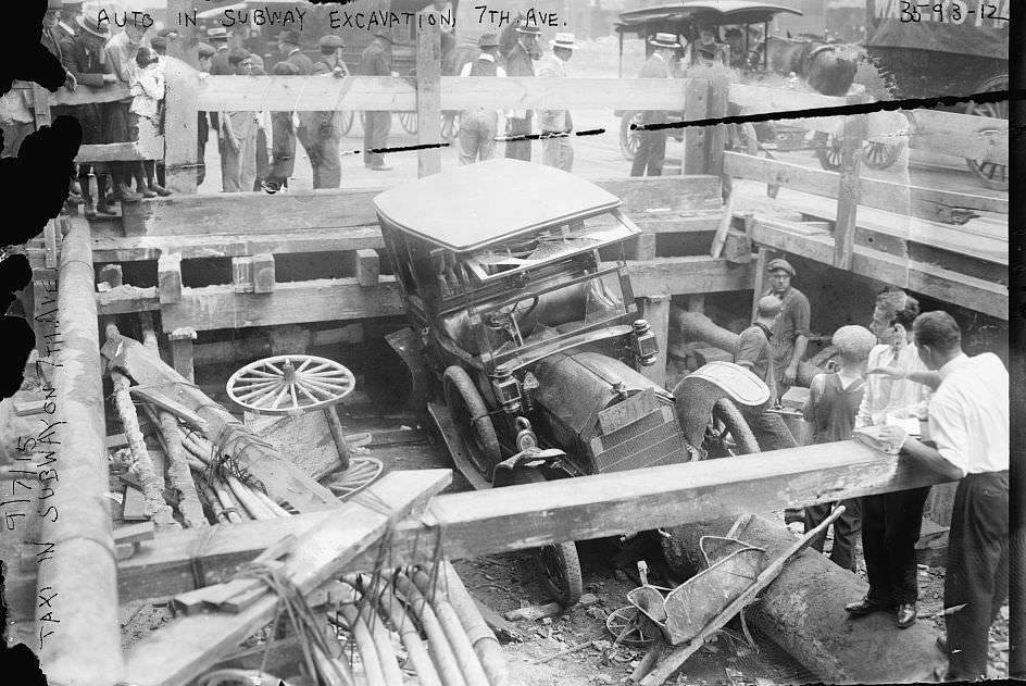 Seventh Avenue Subway Collapse Showing Rescue Effort From Street Level