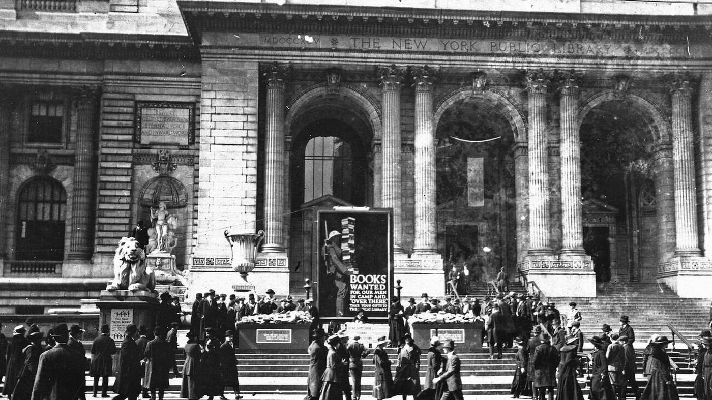 American Library Association Campaign For Books At Public Library, New York City, 1918.