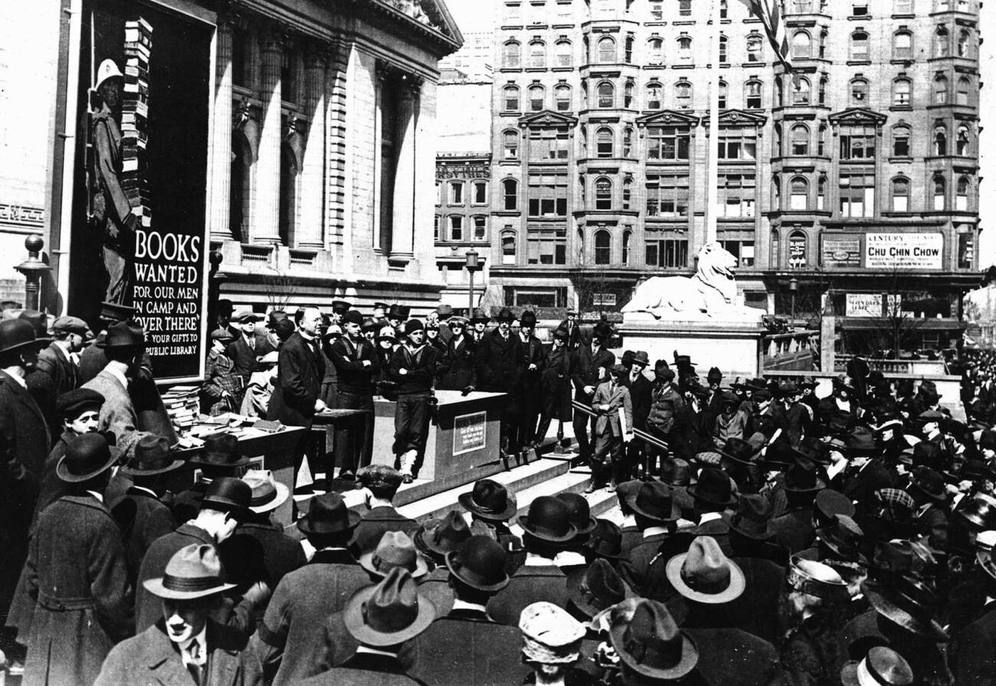 Collecting Books For The American Library Association In New York City, 1918.