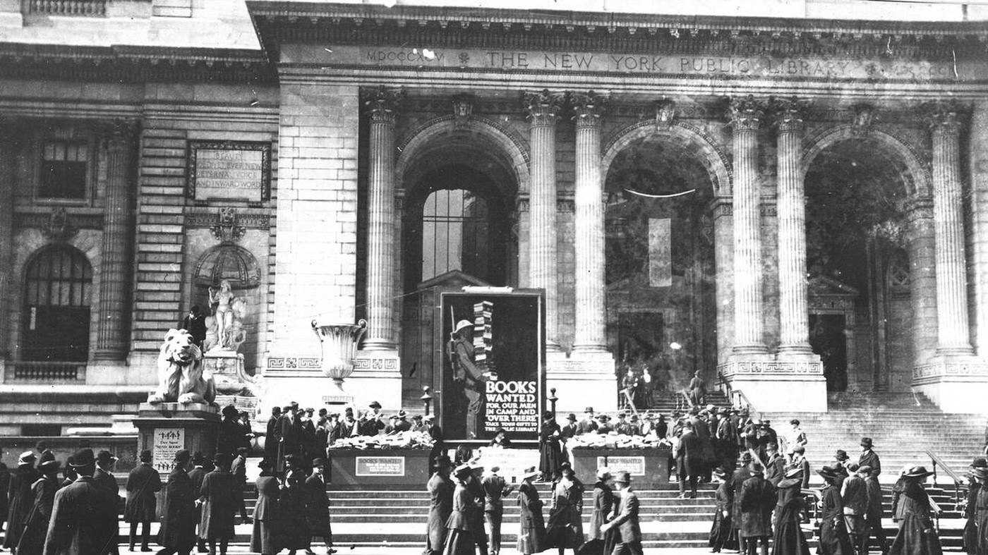 American Library Association Campaign For Books At Public Library, New York City, 1918.