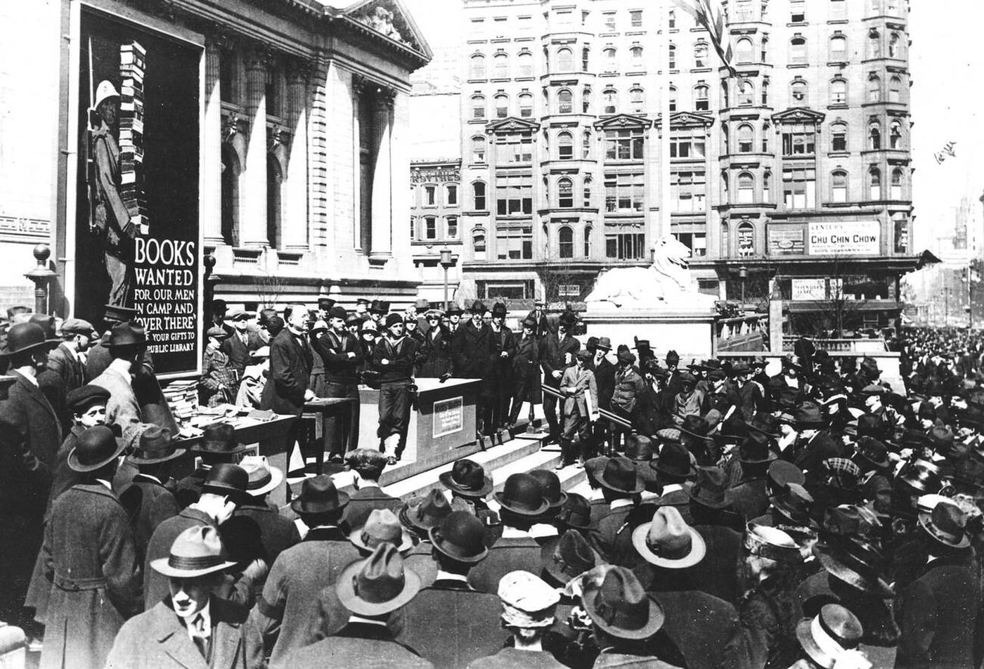 Collecting Books For The American Library Association In New York City, 1918.
