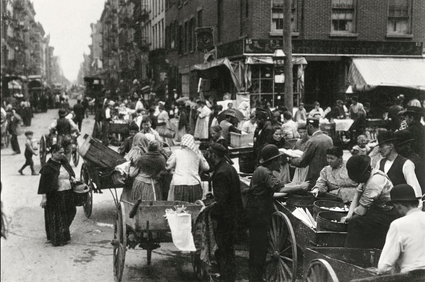 Crowd Scene On Hester Street, 1898.